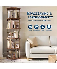 homfan 5-Tier Rotating Bookshelf Tower