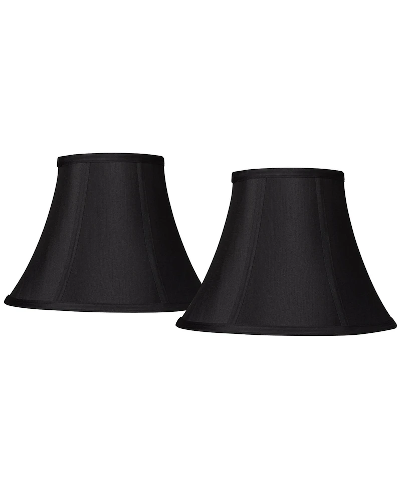 Springcrest Set of 2 Bell Lamp Shades Small 6" Top x 12" Bottom x 8.5" High x 9" Slant Spider Replacement Harp and Finial