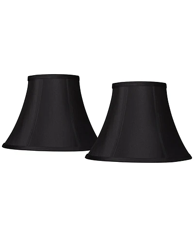 Springcrest Set of 2 Bell Lamp Shades Small 6" Top x 12" Bottom x 8.5" High x 9" Slant Spider Replacement Harp and Finial