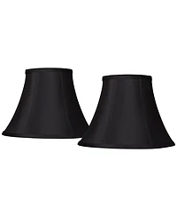 Springcrest Set of 2 Bell Lamp Shades Small 6" Top x 12" Bottom x 8.5" High x 9" Slant Spider Replacement Harp and Finial