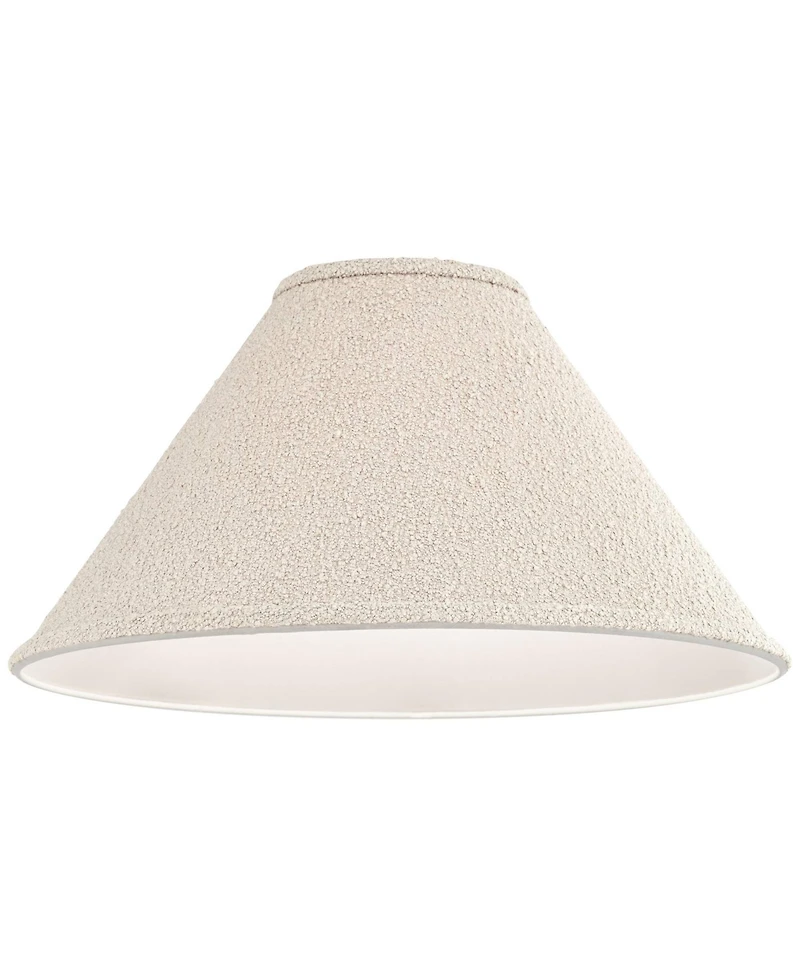 Springcrest 6" Top x 19" Bottom x 10" High x 10" Slant Lamp Shade Replacement Tapered Boucle Woven Fabric Spider Harp Finial