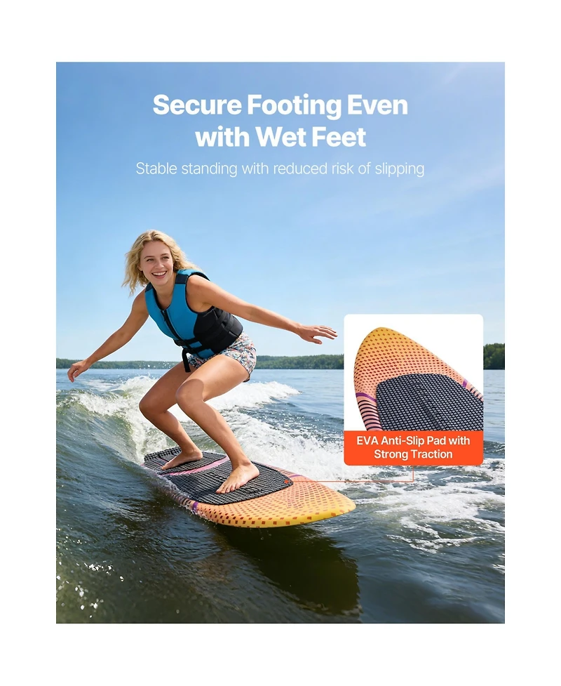 Hongge Eps Foam Core Wakesurf Board 63 in Rated to 250 lbs