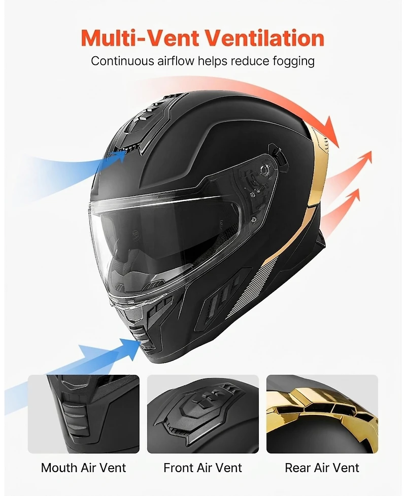 Hongge Dual Visor Full Face Motorcycle Helmet for Adult Riders
