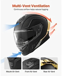 Hongge Dual Visor Full Face Motorcycle Helmet for Adult Riders