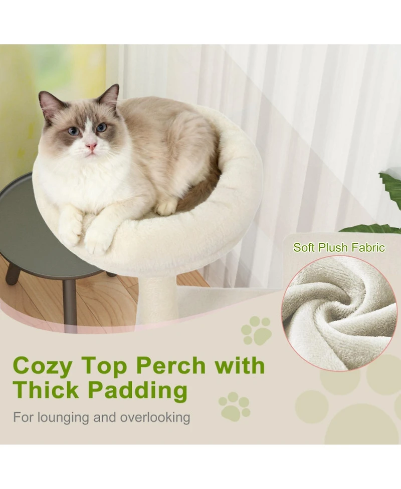 Sugift 48 in Tall Multi-Level Cat Tree Kitten Tower with Large Condo and Padded Top Perch