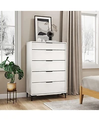 Sugift 5-Drawer Dresser with Interlock System for Bedroom Living Room