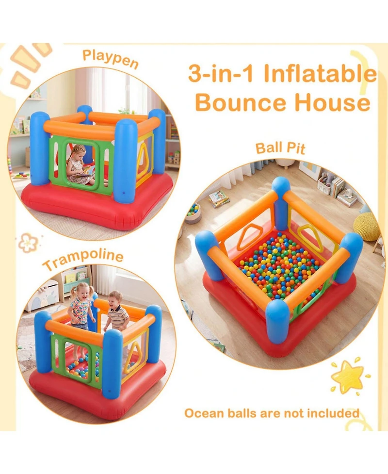 Hongge 3-in-1 Blow Up Jumping House with Transparent Side Walls