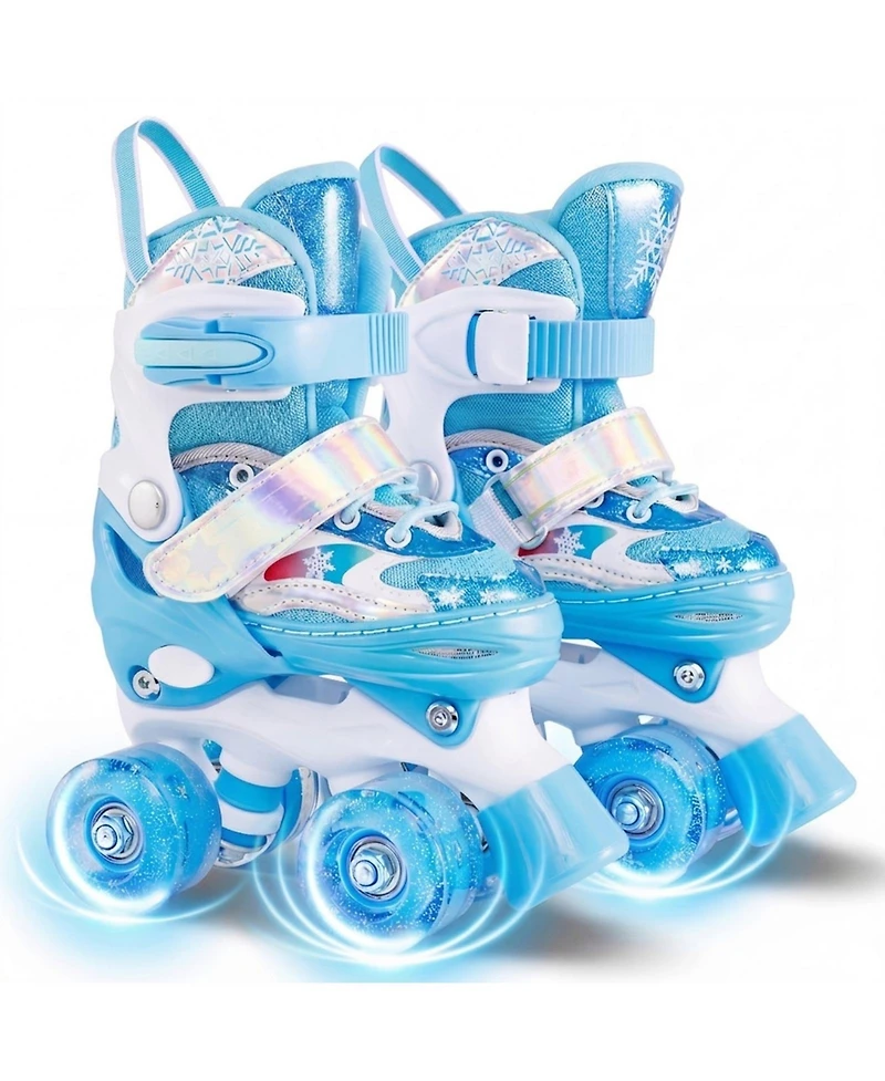 Hongge Toddler Roller Skates with 4 Light-Up Wheels and Triple Protection