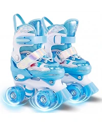 Hongge Toddler Roller Skates with 4 Light-Up Wheels and Triple Protection