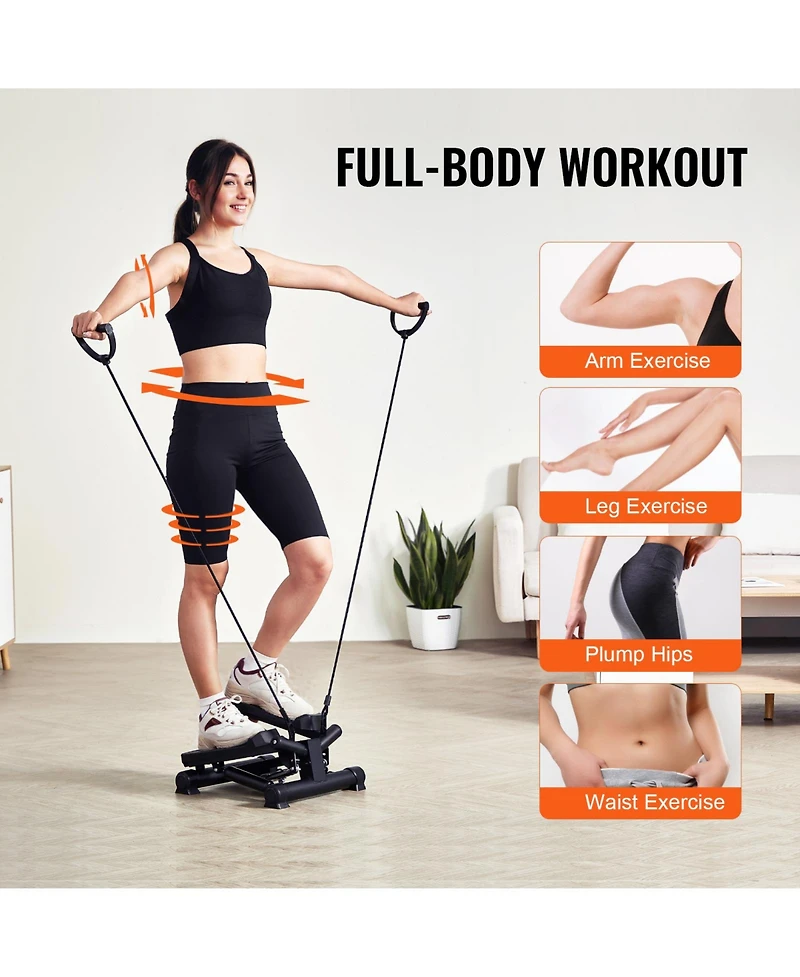 Hongge Hydraulic Twist Stair Stepper with Resistance Bands