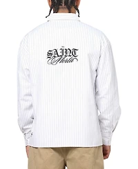 Saint Morta Men's Valhala Pinstripe Long Sleeve Button Up Shirt