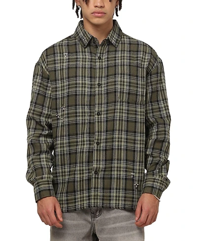Saint Morta Men's Credo Plaid Long Sleeve Button Up Shirt