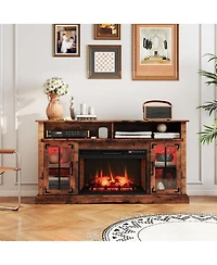 Sugift Fireplace Tv Stand with Remote Control and Thermostat for TVs Up to 50 in