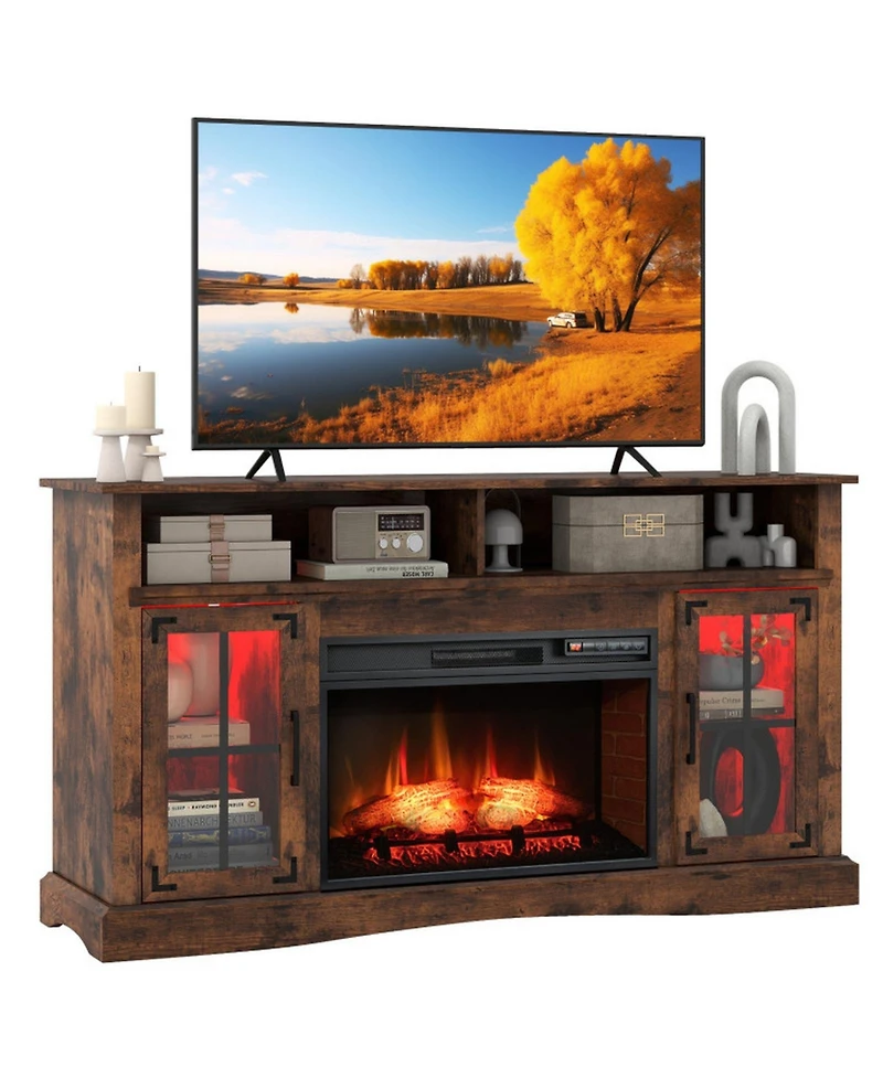 Sugift Fireplace Tv Stand with Remote Control and Thermostat for TVs Up to 50 in