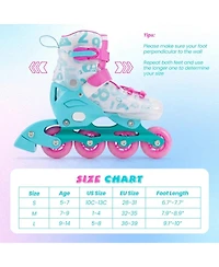 Sugift Kids Inline Skates with Light Up Wheels for Beginners Ages 9-14 Expandable Fit