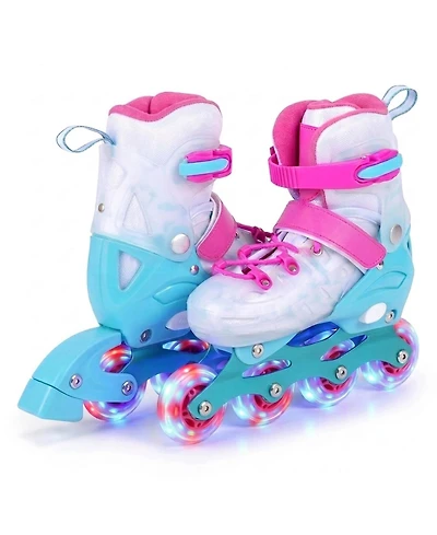 Sugift Kids Inline Skates with Light Up Wheels for Beginners Ages 9-14 Expandable Fit