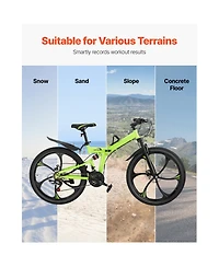Hongge 26 in Full Suspension Folding Mountain Bike 21-Speed