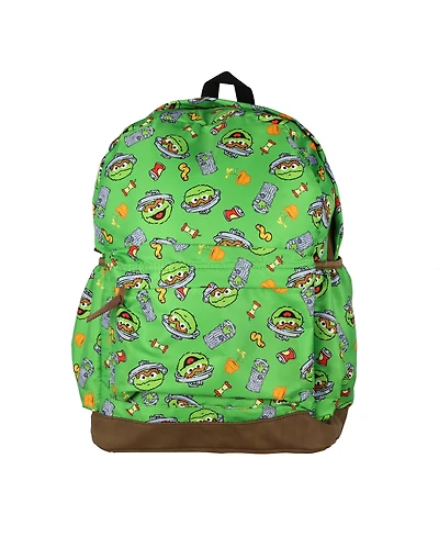 Sesame Street Oscar The Grouch Backpack All Over Design with Adjustable Straps