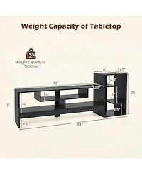 Sugift Cube Tv Stand for 55 in Tv with Power Outlets and Open Storage Shelves