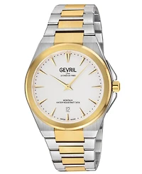 Gevril Men's Swiss Made Montauk Swiss Quartz Two tone Stainless Steel Bracelet Watch