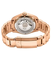 Gevril Men's Swiss Made West Village Swiss Automatic Ip Rose Stainless Steel Bracelet Watch