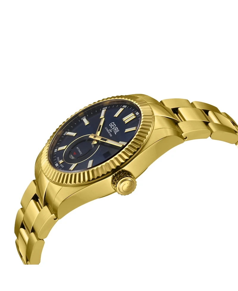 Gevril Men's Swiss Made West Village Swiss Automatic Ip Gold Stainless Steel Bracelet Watch