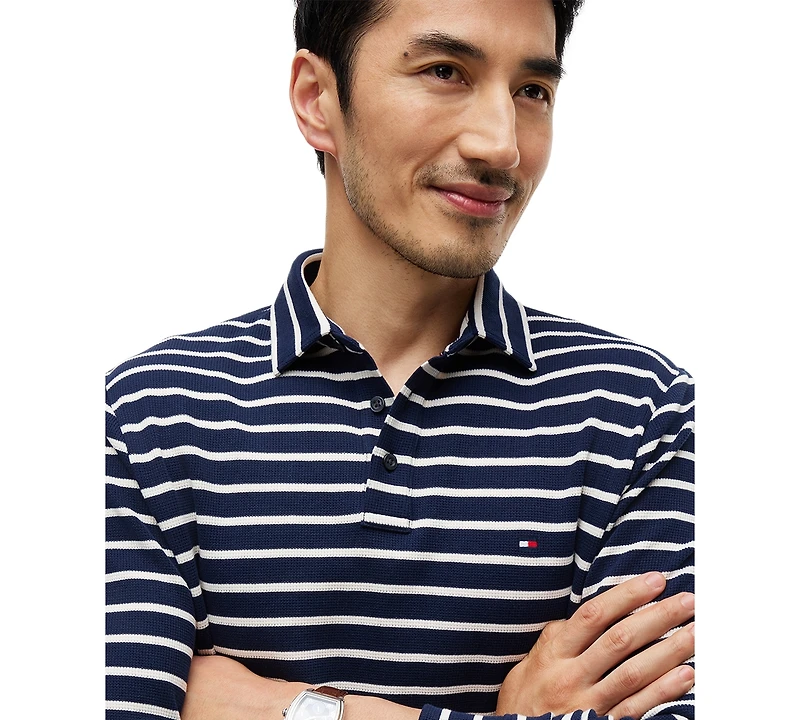 Tommy Hilfiger Men's Waffle Stripe Polo Shirt