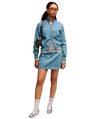 Puma Women's Future Archive Washed-Twill Bomber Short Jacket