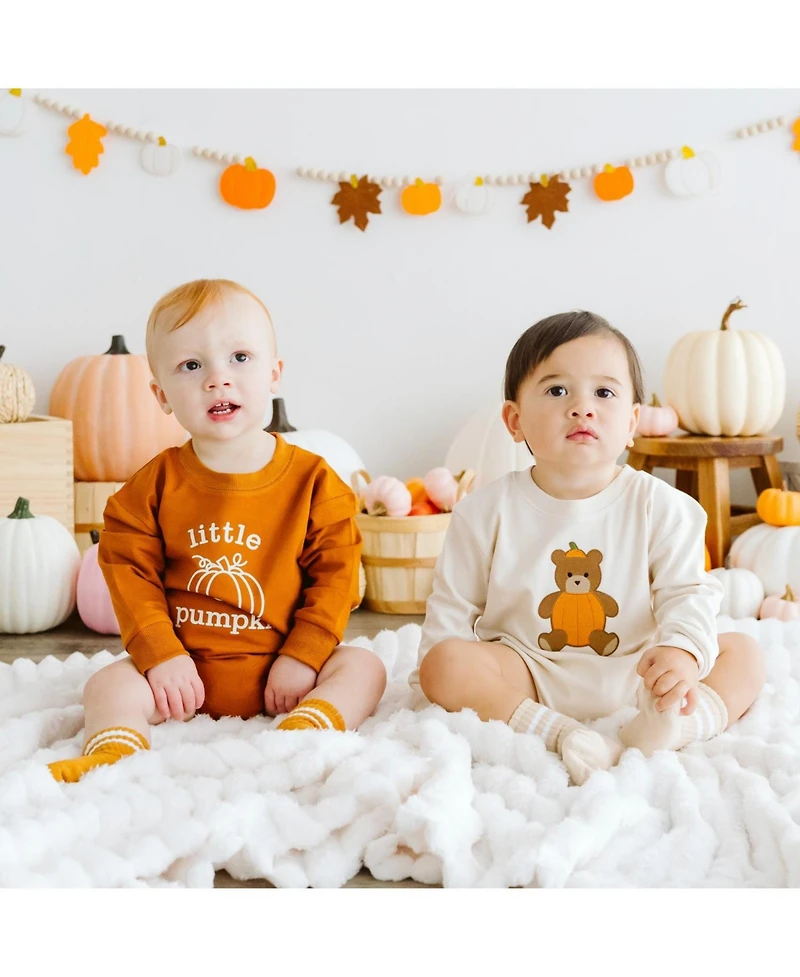 Sweet Wink Baby Boys Pumpkin Long Sleeve Romper