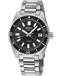 Gevril Men's Swiss Made Atlantic Avenue Swiss Automatic Silver Stainless Steel Bracelet Watch