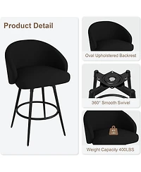 Gaomon 360degree(s) Swivel Bar Stools Set of 4 with Backs - Upholstered Polyester Knit, Counter Height Dining Chairs