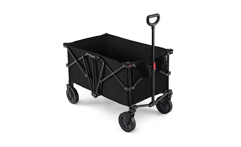 Mountaintop Black 400 lbs Heavy-Duty Collapsible Wagon Cart with All-Terrain Wheels, 180L Capacity Folding Utility Cart for Camping Shopping