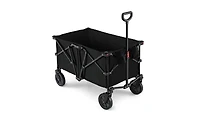Mountaintop Black 400 lbs Heavy-Duty Collapsible Wagon Cart with All-Terrain Wheels, 180L Capacity Folding Utility Cart for Camping Shopping