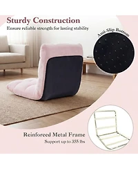 Sugift 14-Position Adjustable Folding Floor Chair with Padded Flannel Cushion