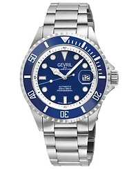 Gevril Men's Swiss Made Wall Street Swiss Automatic Silver Stainless Steel Bracelet Watch