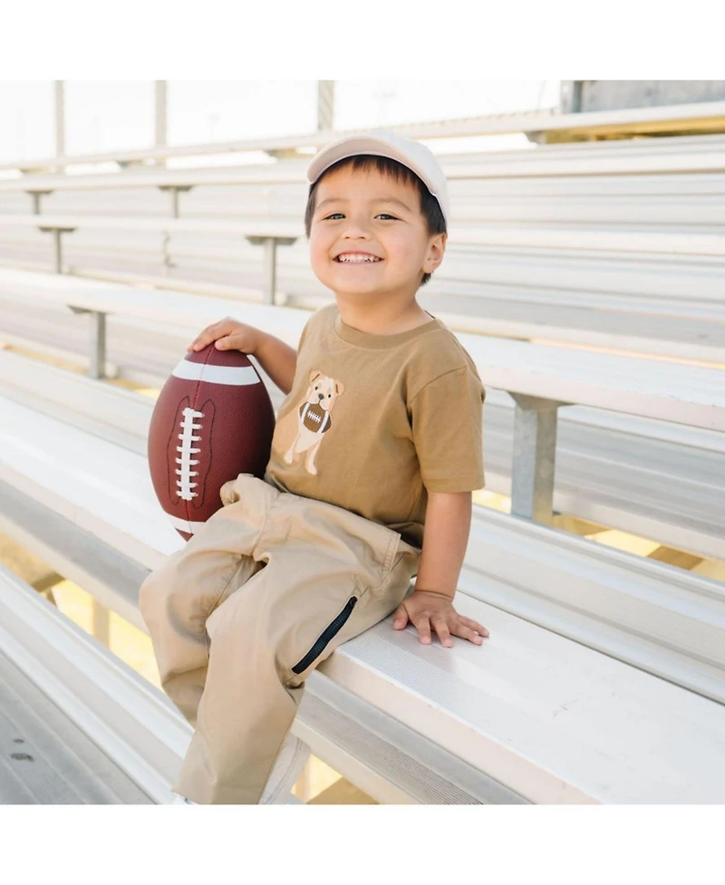 Sweet Wink Toddler Boys Bulldog Football Patch Short Sleeve T-Shirt