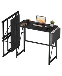 homfan 31.5 Folding Computer Desk with Storage Bag and Hook, Space-Saving Gaming Table