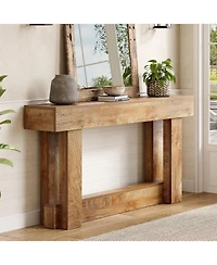 Tribesigns 63" Farmhouse Console Table with 2-Tier Storage