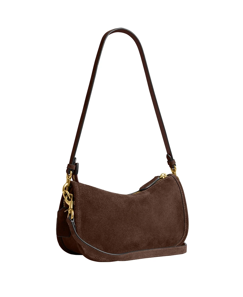 Coach Waverly Small Suede Shoulder Bag