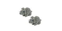 Mighty Jr Dinosaur Triceratops 2 Pack, Durable Plush Squeaky Dog Toy