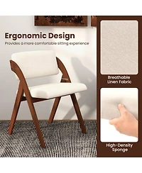 Sugift Folding Kitchen Dining Chairs Set of 4 with Rubber Wood Legs