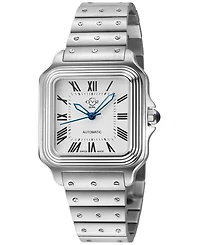 GV2 by Gevril Men's Swiss Made Lusso Lx Swiss Automatic Silver Stainless Steel Bamboo links Bracelet Watch