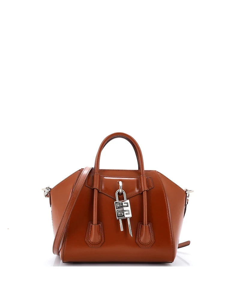 Pre-Owned Givenchy Mini Antigona Lock Bag Leather