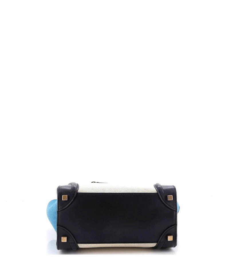 Pre-Owned Celine Micro Luggage Bag Canvas and Leather