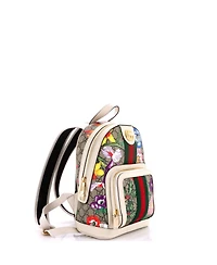 Pre-Owned Gucci Small Ophidia Backpack Flora Gg Coated Canvas and Leather