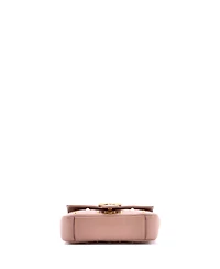 Pre-Owned Gucci Mini Pearly Gg Marmont Flap Bag Embellished Matelasse Leather