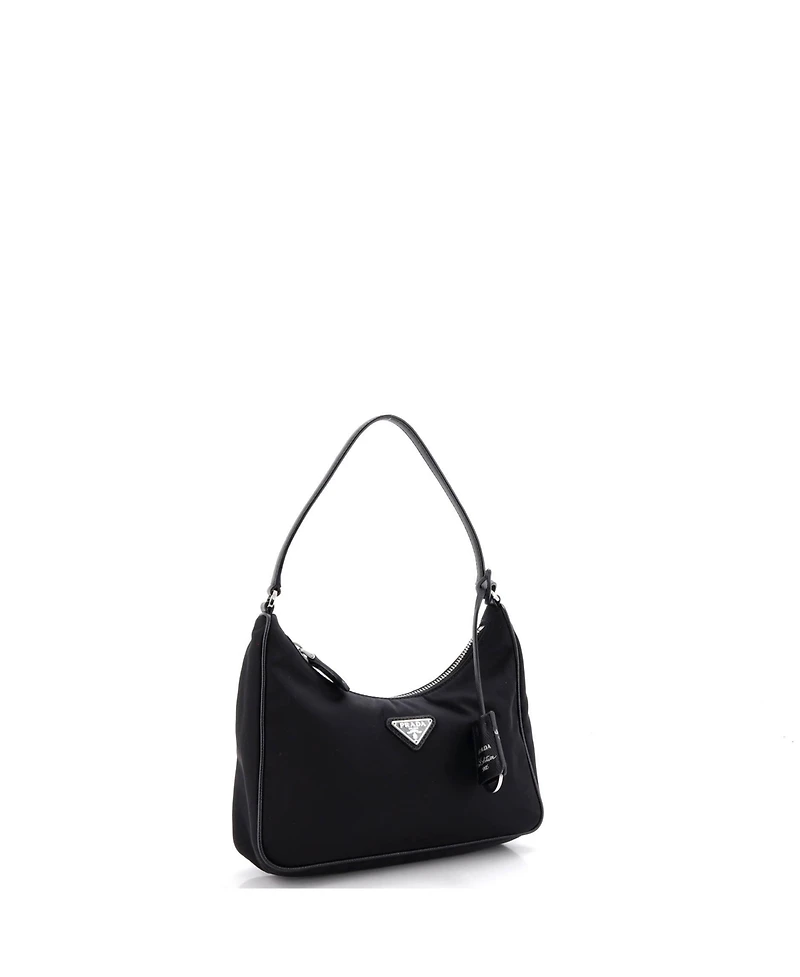 Pre-Owned Prada Mini Re-Edition 2005 Hobo Tessuto with Saffiano Leather