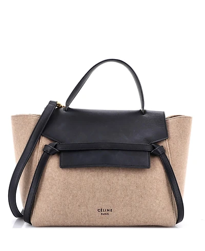 Pre-Owned Celine Mini Belt Bag Felt and Leather