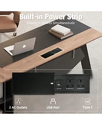 Logicfox 63 L Shaped Reversible Office Desk with lateral File Cabinet Open Shelves Power Outlet