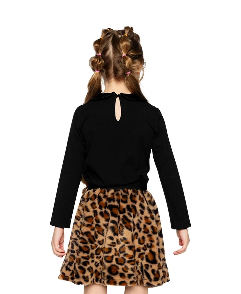 Deux par Big Girls Faux Fur Skirt Leopard Print Skirts